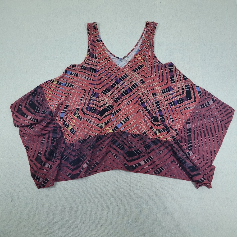 Free People Womens Medium Day Dreamers Oversized Flowy Tank Handkerchief Hem